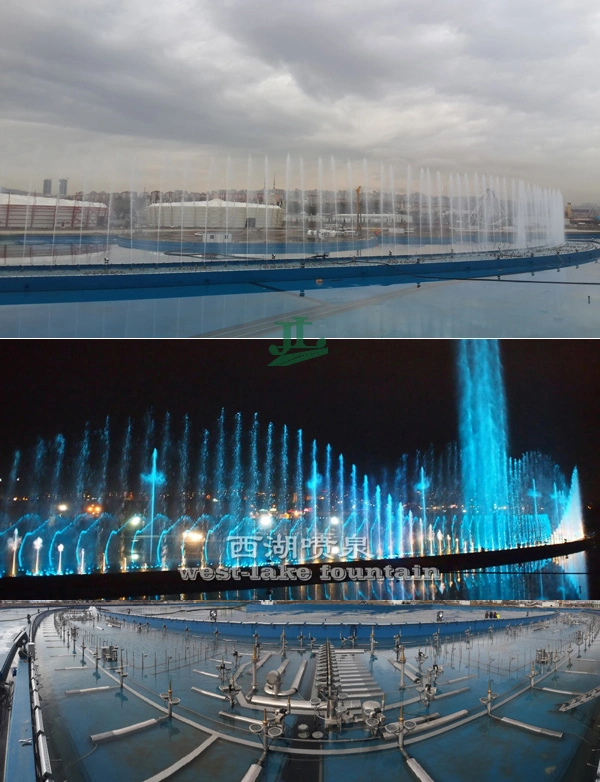 Large Laser Water Screen Music Dancing Fountain in Ankara, Turkey