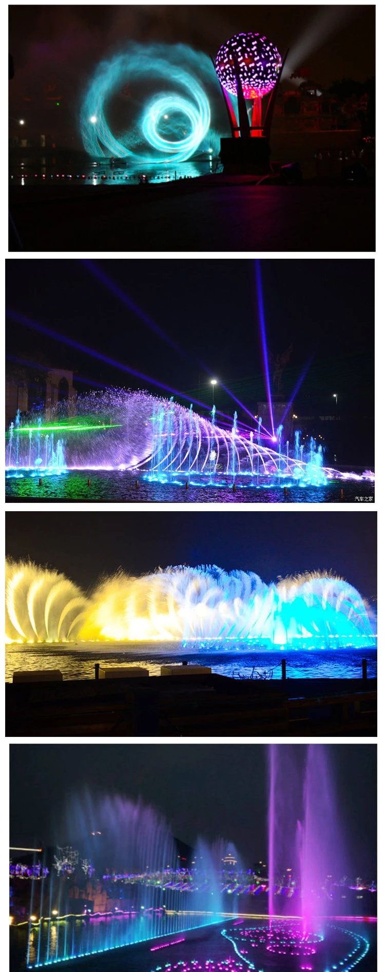Manufacturer Supply Large Musical Dancing Fountain Stainless Steel Outdoor Colorful LED Water Fountain