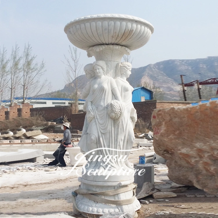 Home Yard Decoration Customized Size Woman Sculpture Water Fountain