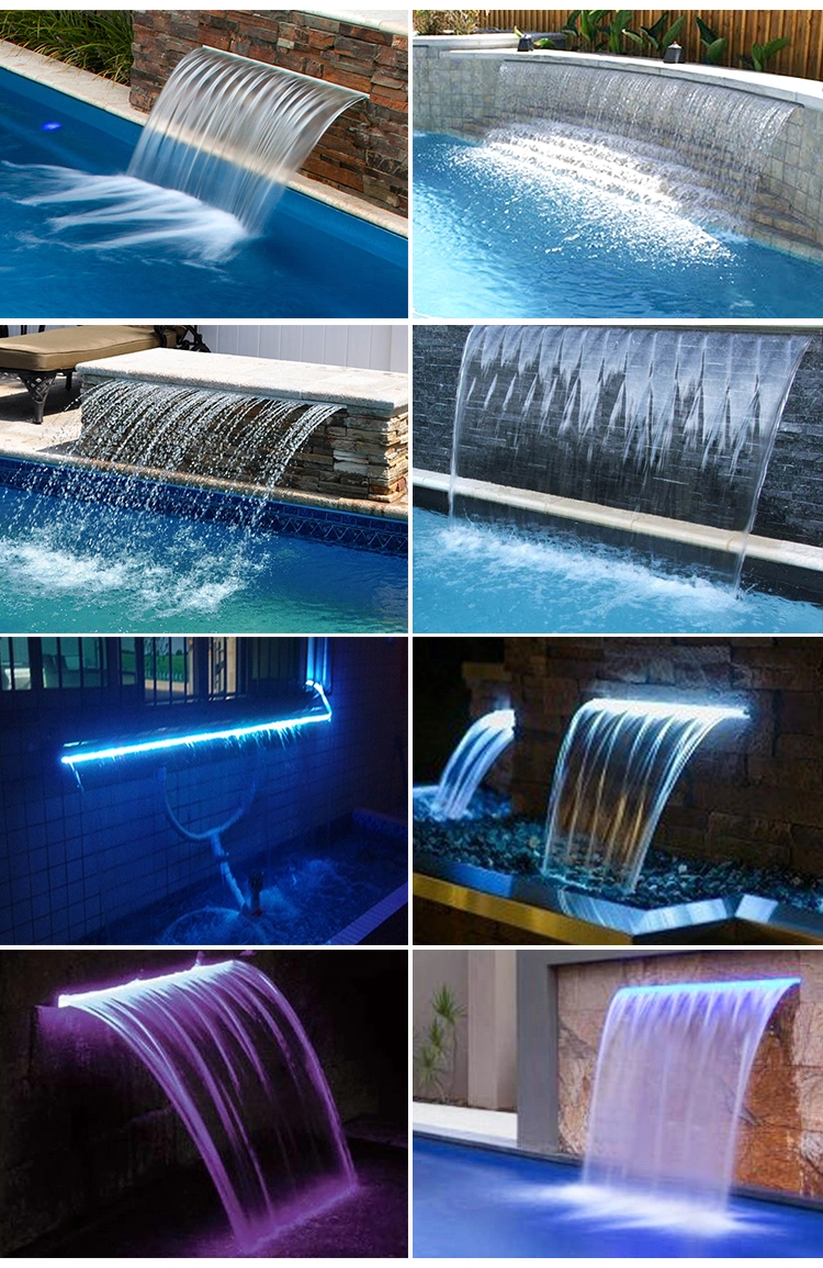 China Supplers Best Price Outdoor Decoration Stainless Steel 304 Artificial Pool Waterfall