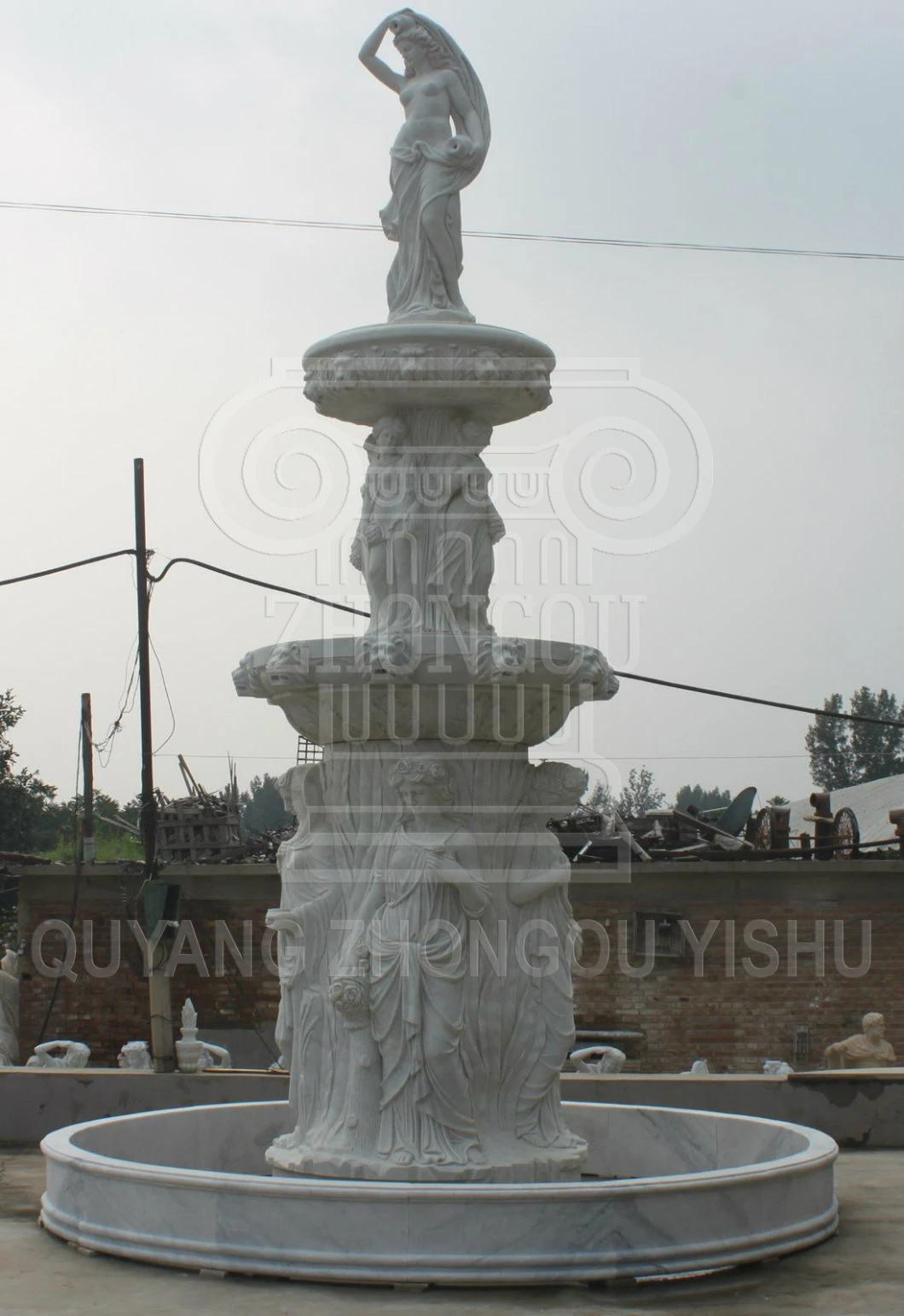 Marble Stone Sculpture Water Fountain for Garden Decoration