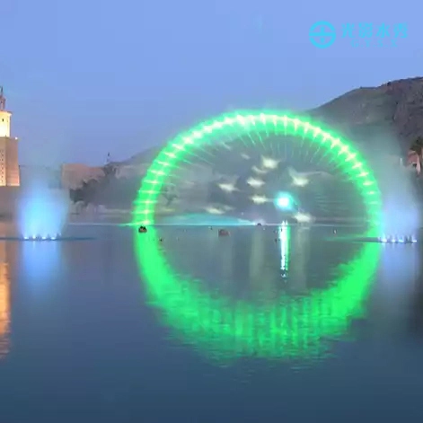 Large Outdoor Music Fountain Water Projection Screen Movie Fountain Waterfall 3D Laser Light Water Show