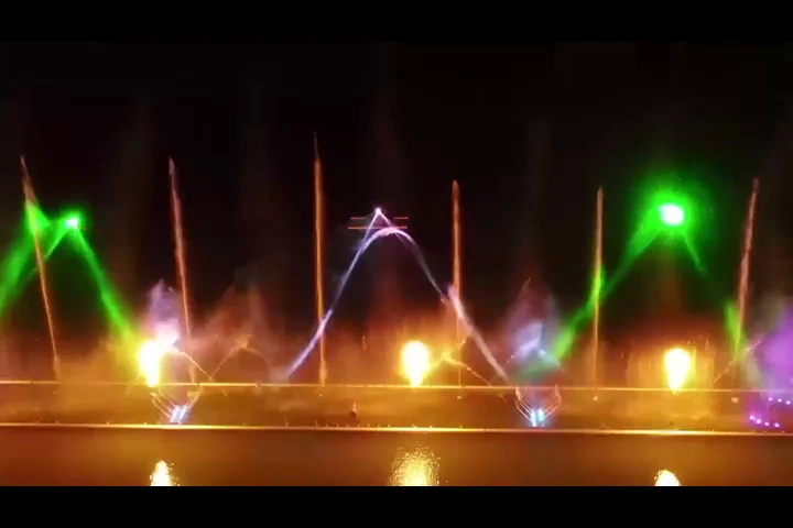 Various Water Type Multimedia Music Fountain with Fire Nozzle