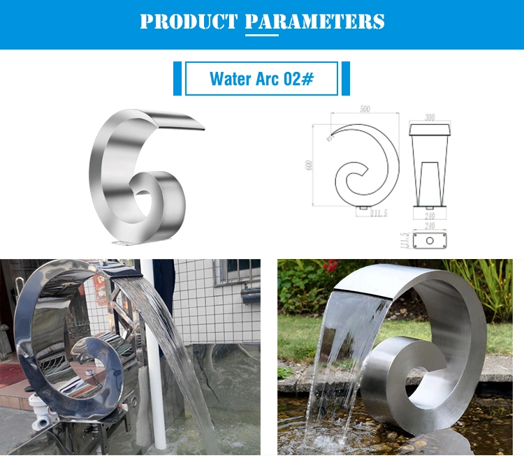 Outdoor Decoration Pool Stainless Steel 304 Artificial Waterfall