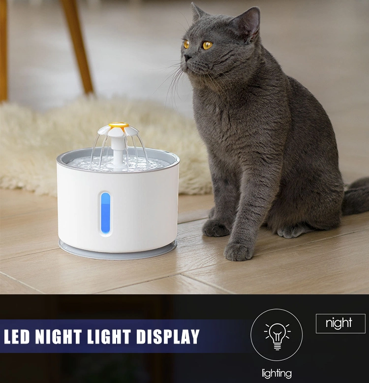 Pet Supplies LED Light Pet Drinking Portable Fountain with Filter
