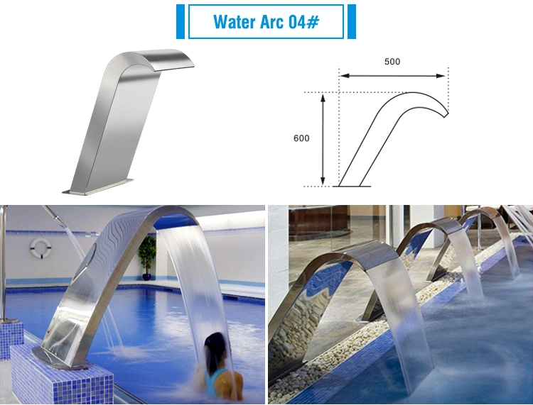 304 Stainless Steel Indoor Artificial Swimming Pool Water Curtain Waterfall Fountain