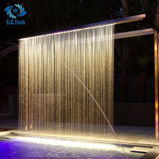 High Quality Stainless Steel Fountain Customized Indoor Rain Fall Water Feature Wholesale Water Curtain