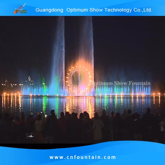 Outside Big Size RGB Lighting Floating Dancing Water Fountain with Laser and Fire