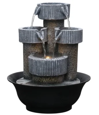Unique Tabletop Garden Indoor Large Polyresin Resin 3D Fountain with Lights