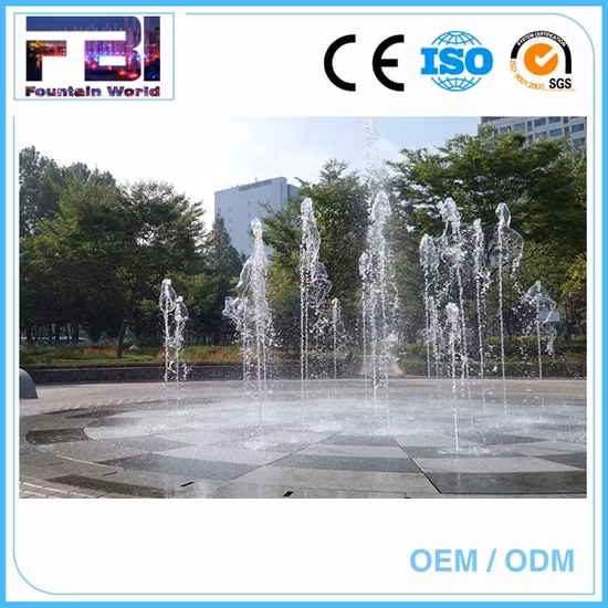 Public Installed Square Shape LED Lighted Dry Floor Fountains
