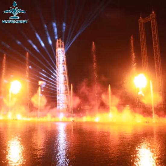 Outdoor Lake Decoration Portable Easy Install Dancing Water Fire Fountain