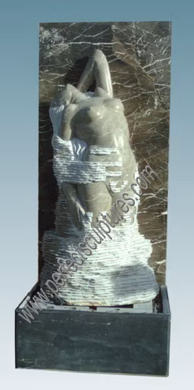 Stone Marble Granite Abstract Sculpture Water Fountain for Indoor &amp; Outdoor (QY-S066)