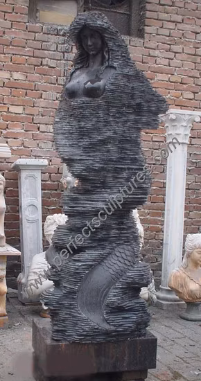 Stone Marble Granite Abstract Sculpture Water Fountain for Indoor &amp; Outdoor (QY-S066)