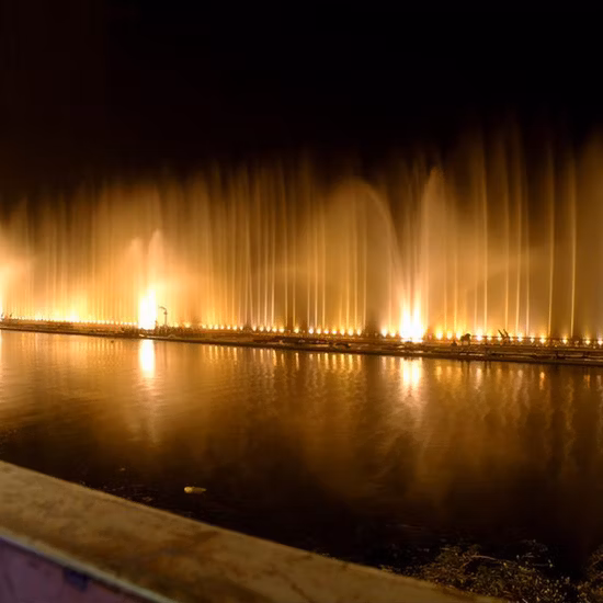 Modern Artificial Decoration Stainless Steel Fire Nozzle Music Dancing Fountain