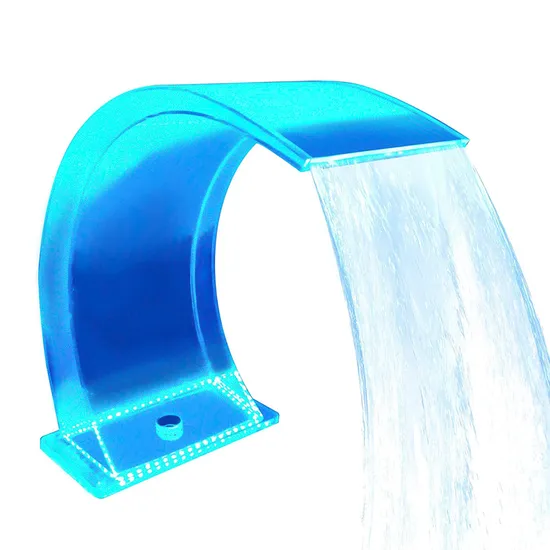 Acrylic Pool Cascade Ponds Waterfalls Fountain Water Garden Cascadas Artificial Interiores De PARA Piscina Curtain LED Lights