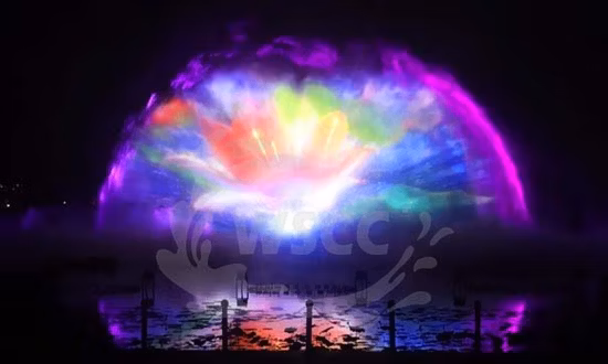 Music Dancing Large Water Show Fountain, Outdoor Beautiful Show with LED and Lares and Fire