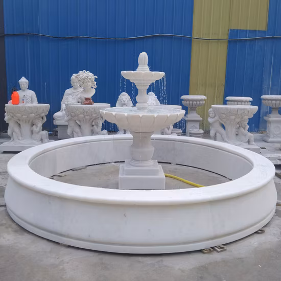 Outdoor Decorative Garden Large Granite Fountain &amp; Marble Fountain Statue Water Horse and Lion Stone Fountain for Sale